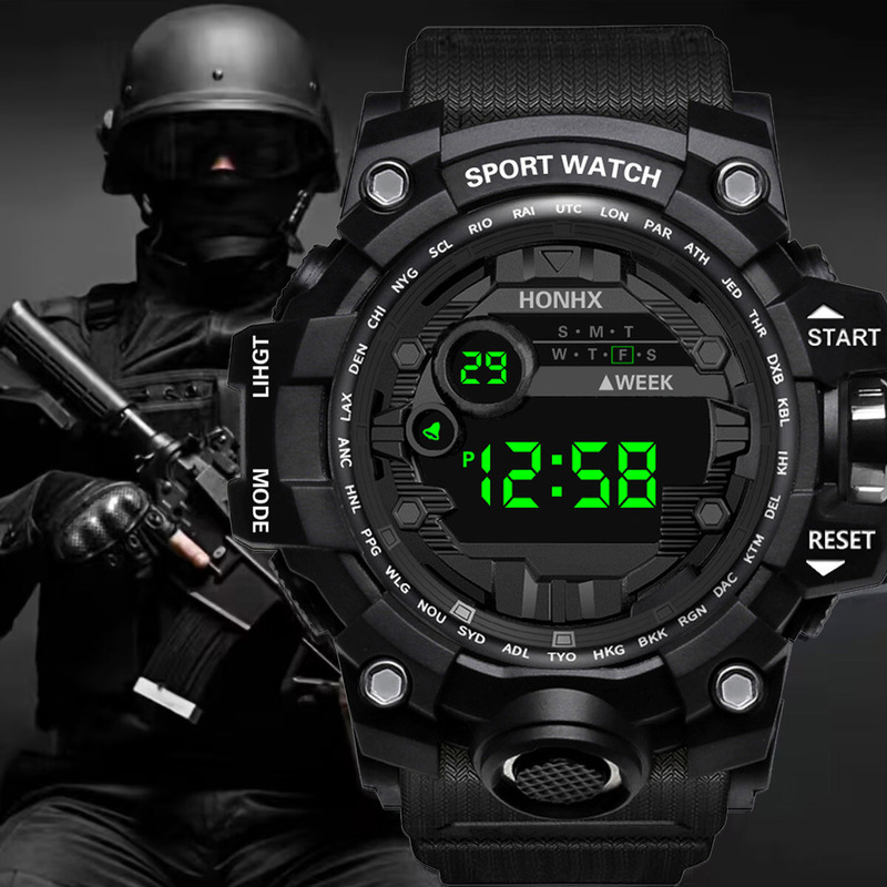 Foreign Trade Amazon Fashion Multifunctional Outdoor Men's Electronic Watch for Men and Women Students Running Sports Watch