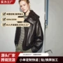 爆款跨境复古拼接皮衣