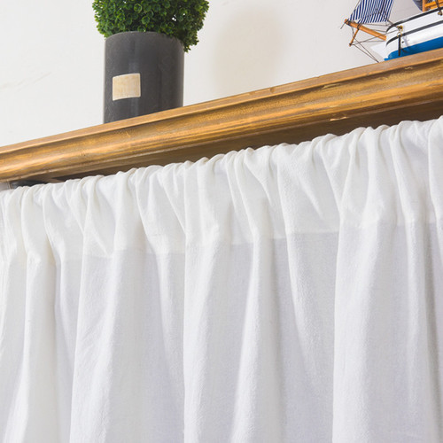 Le Xuanxiu INS-style white pure cotton short curtain finished product, simple coffee-colored half curtain directly supplied by manufacturer