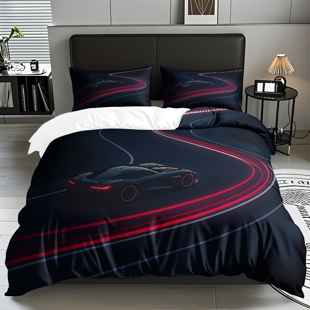 TEMU / JIT Cool Car Digital Printed Edredon Kit suave piel-profiliable fábrica de origen textil