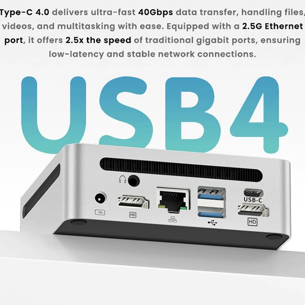 Mini computer host R5-6600U high performance 2.5G network port metal gaming office mini PC all-in-one