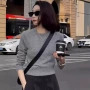 秋冬修身灰色羊绒毛衣