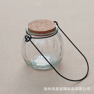 Wholesale glass transparent pumpkin bottle wishing bottle hanging basket bottle drifting glass bottle spray bottle with cork