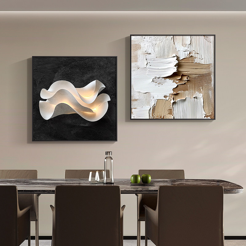 [Personalizado] minimalista italiano sala de estar comedor decoración pintura gris negro arte abstracto colgar pintura de escritorio porche