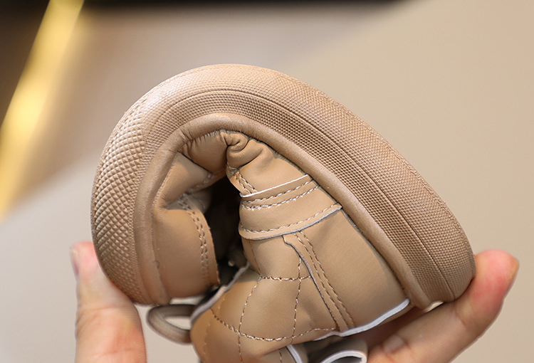 Bottes courtes britanniques pour bébé fille, édition automne 2024, nouvelle collection, motif à carreaux, fermeture éclair latérale_voghion.com