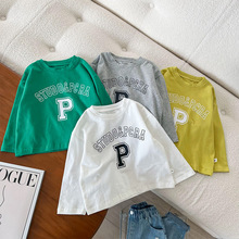 2023新款春秋款短袖韩版男童圆领洋气上衣童装春装儿童卡通长袖