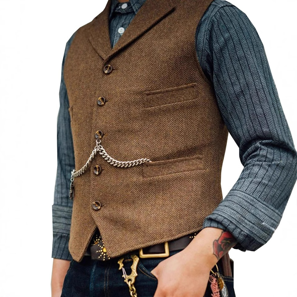 Hombres de estilo coreano SLIM-Fit espiga chaleco mejor hombre transfronterizos de los hombres de negocios informal de negocios traje formal chaleco 1