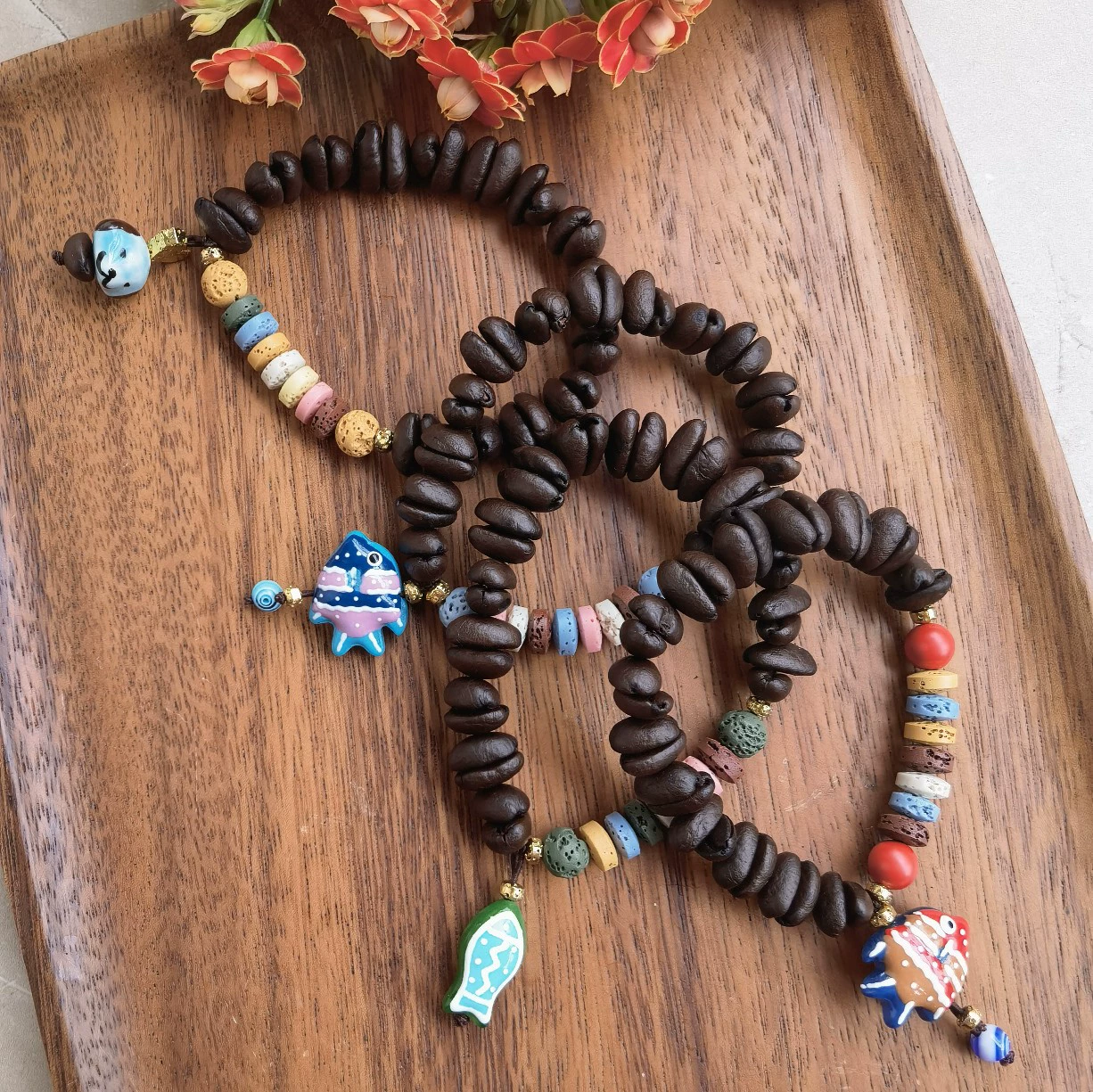 (Оптово), бусин bracelet из натурального кофе, браслет с одним бусиной, для возлюбленного
