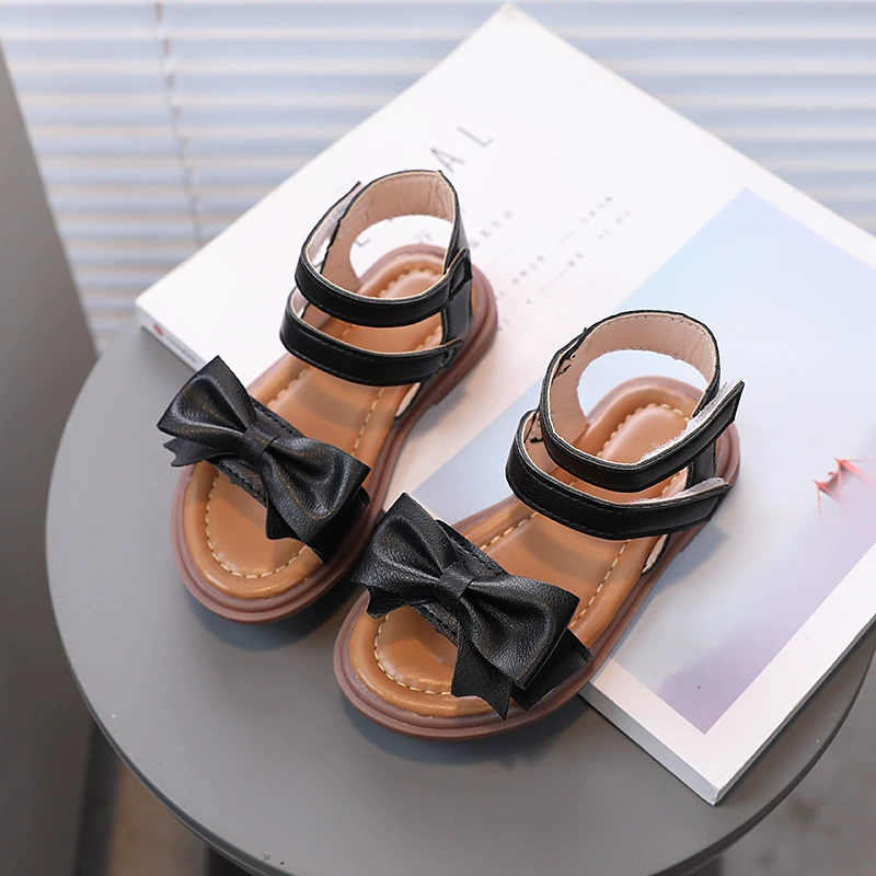 Summer sandals, slide with bow, slippers, soft sole