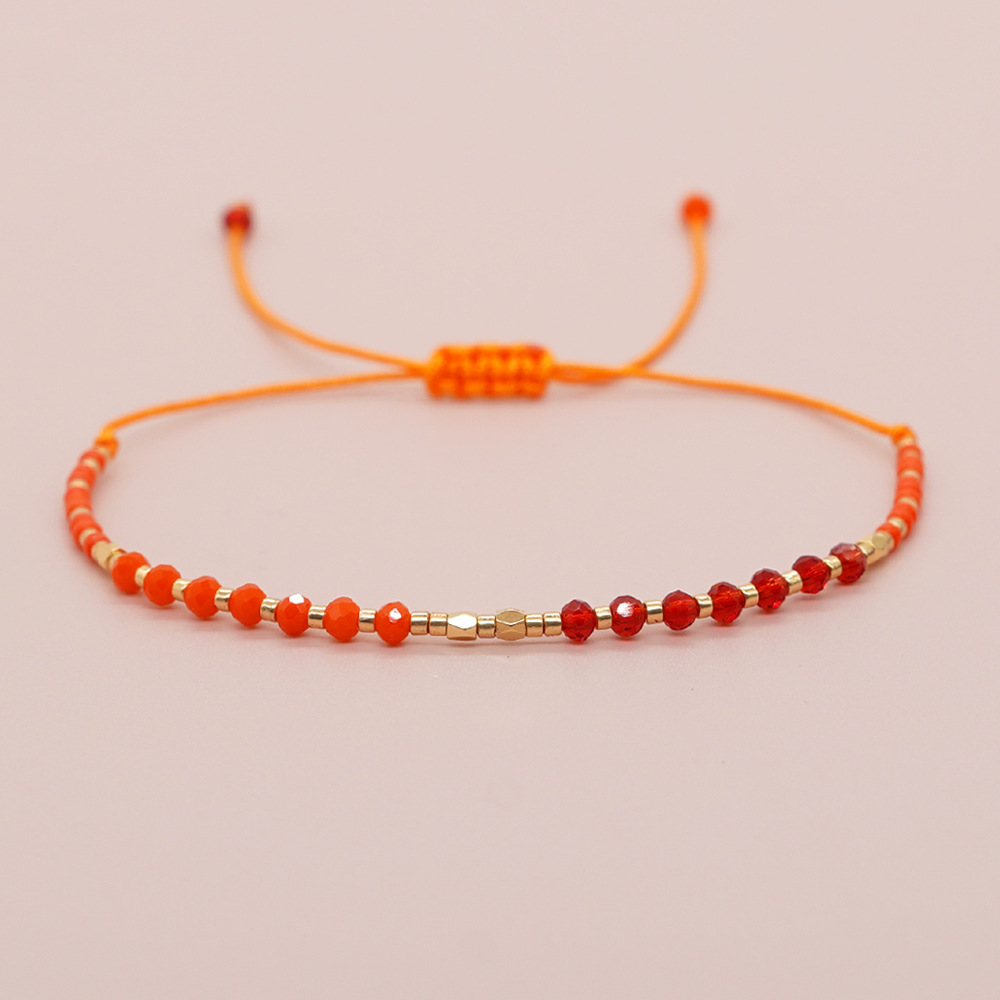 5g Weight Bracelets Classification 1 Piece Quantity Holiday, Daily Occasion Glass, glass, rope Material Round Pattern Couple Gender Beaded Design Simple Style, Classic Style Style Simple Style Classic Style Round Glass Glass Rope Wholesale Bracelets 6
