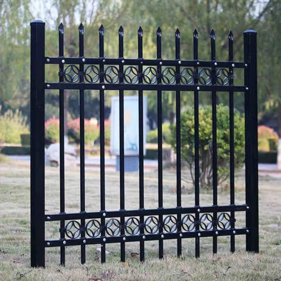 镀锌锌钢护栏庭院栅栏小区围墙户外围栏厂区防护栏室外铁艺门栏杆