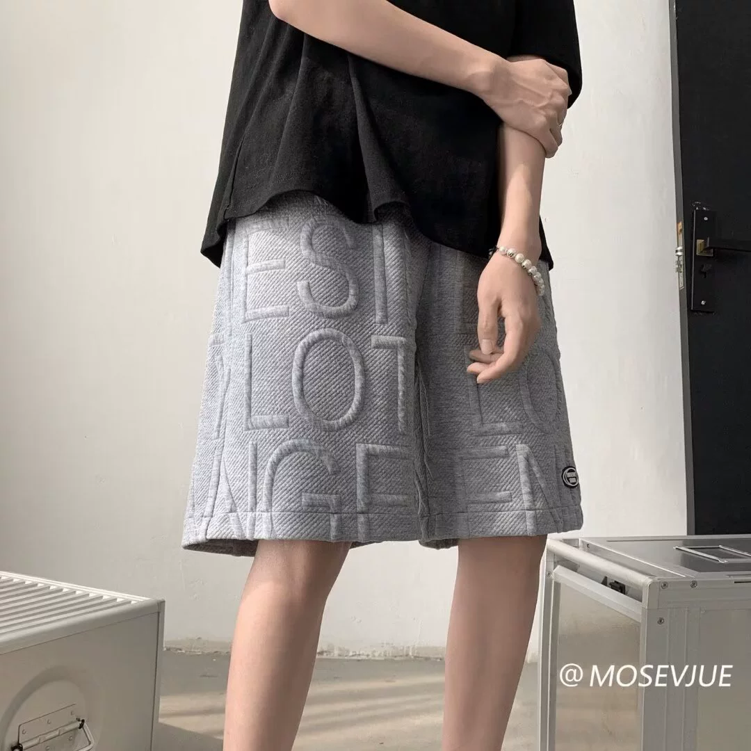 Производители американских пенистых букв с принтом спортивные шорты мужские дышащие свободные укороченные брюки повседневные пляжные брюки