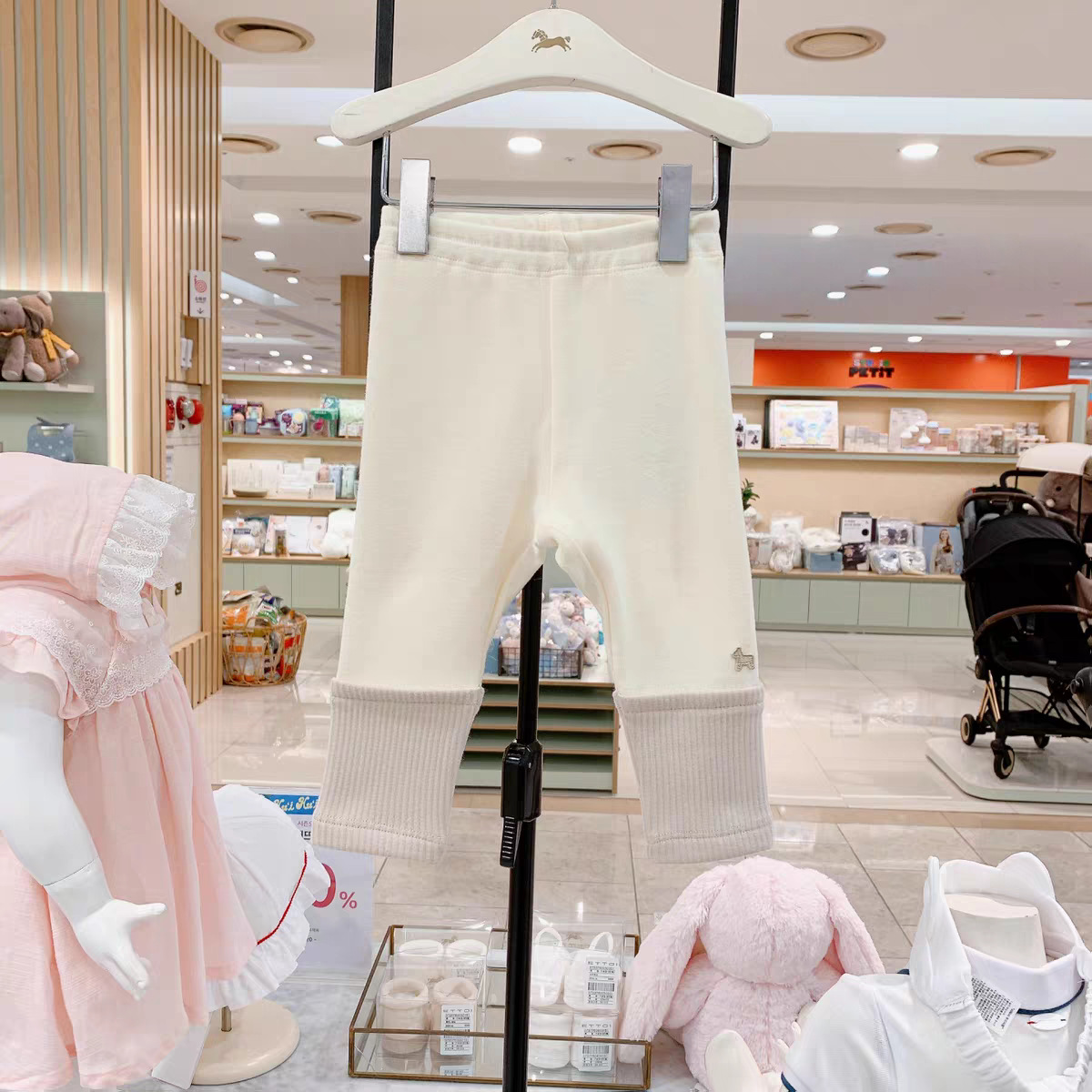 新品 ETT小飞马韩国童装2025冬季儿童拼接裤腿打底裤