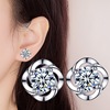 Fashionable shiny platinum earrings, Korean style, European style