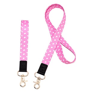 Amazon hot sale exquisite PU metal lobster clasp nylon key lanyard spot supply long and short optional