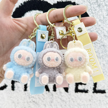 毛绒拉布布钥匙扣盲盒公仔挂件labubu鞋扣配件服装辅料滴胶小玩偶