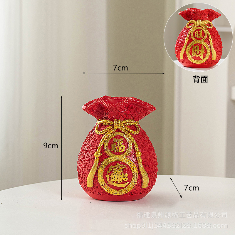 Chino suerte bolsa florero resina decoración casa fortuna significado bolsa de ahorro de la sala de TV decoración del gabinete