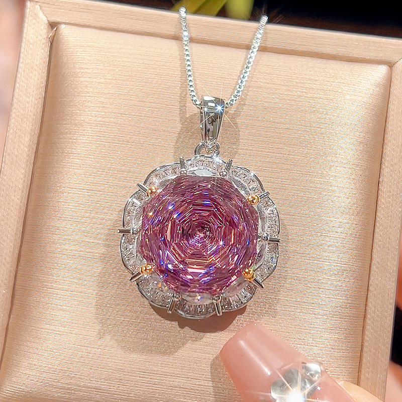 2025 nuevo estilo Zhuang Shengsheng joyería fondo de cobre chapado en oro rosa corta rosa seca temperamento ligero traje de lujo femenino 16-10m