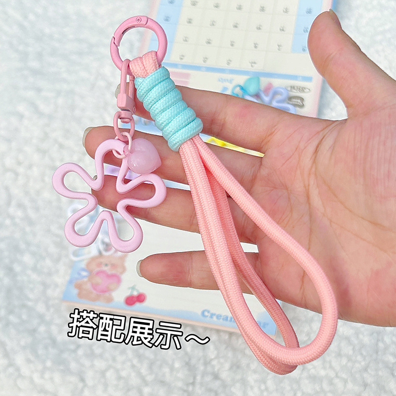 カラー大波花キーホルダーinsアクリル透かし彫り花愛掛けdiy携帯電話チェーン掛け部品