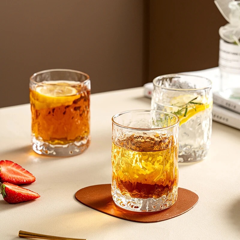 氷河ガラスカップ ジュースカップ 家庭用 ウイスキーカップ 水カップ リビングルーム用 ドリンクカップ ビールカップ ティーカップ 氷河模様|undefined
