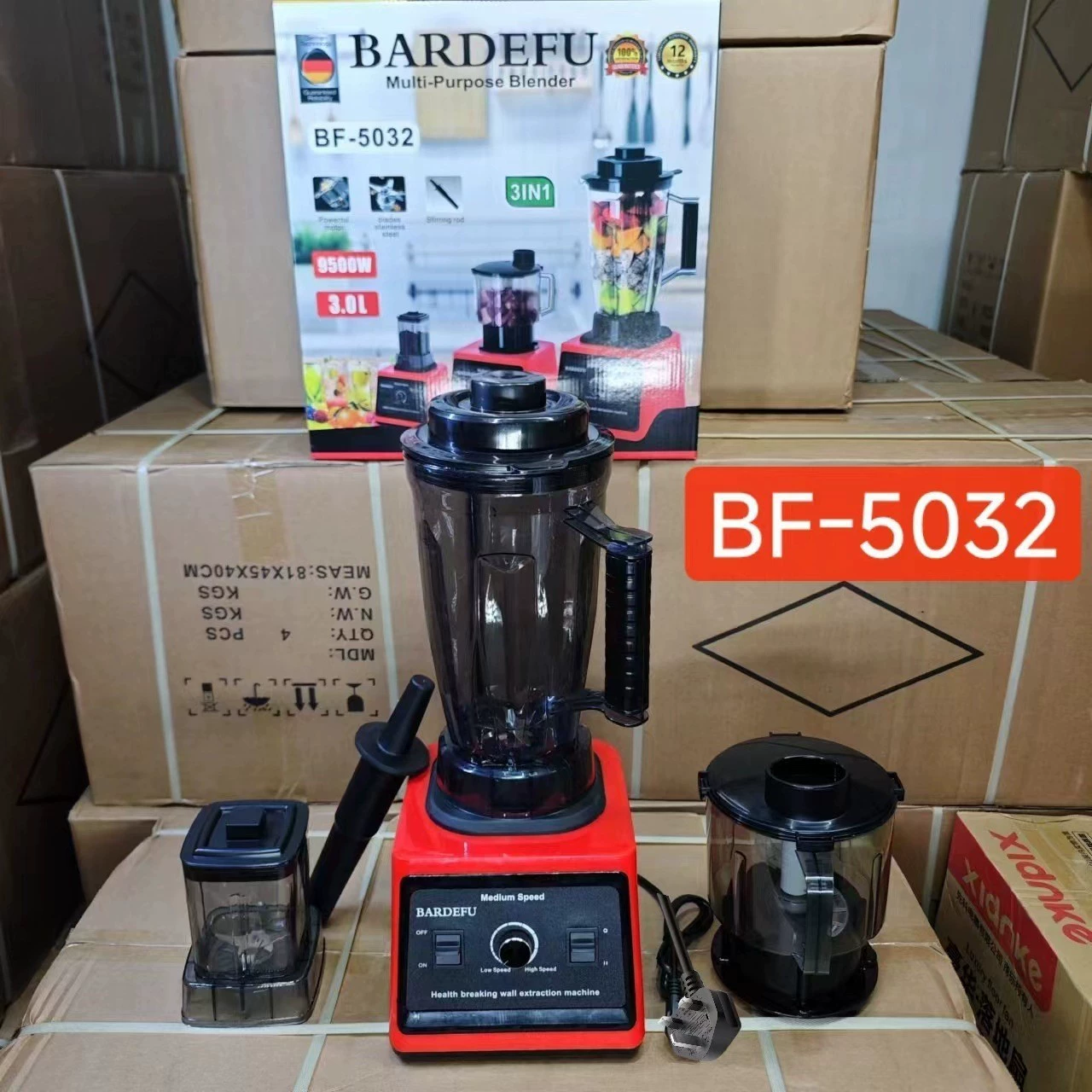 Cross-border 3L 6-in-1 blender for commercial use, stainless steel, high-power, pure copper, blender for mincing,, juicer