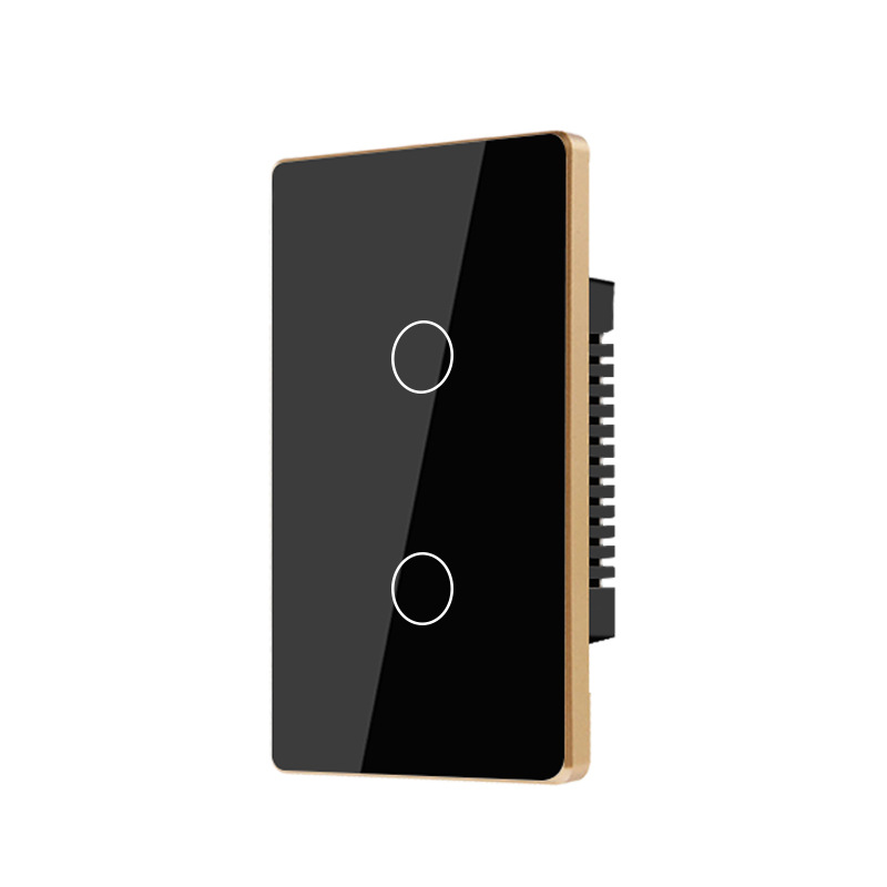 Interruptor Táctil Inteligente WiFi Tuya Tipo 120 Estándar Estadounidense, Marco de Aleación de Aluminio, Control Remoto por Aplicación, Control por Voz con Alexa