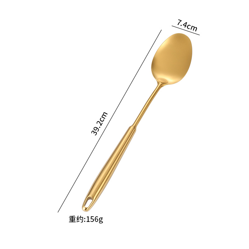 Amazon cocina de acero inoxidable guisado de fideos de pesca lengua cuchara de carne tenedor de patata conjunto de regalo