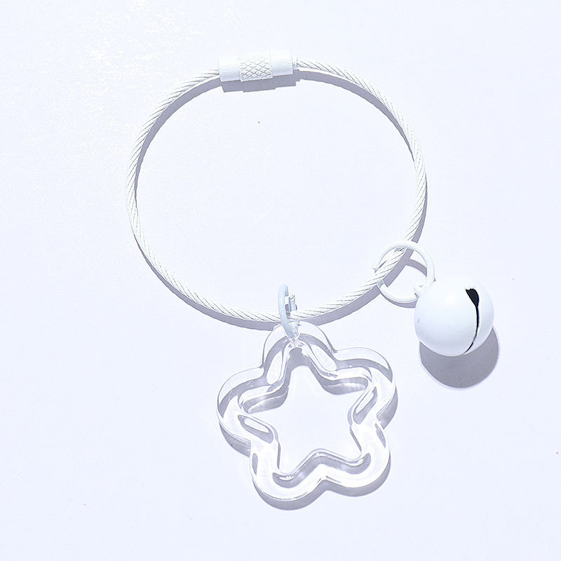 卸売カラフルな五芒星ベルキーホルダーアクリル中空ペンダントバッグヘッドフォンカバーキーホルダーペンダント|undefined