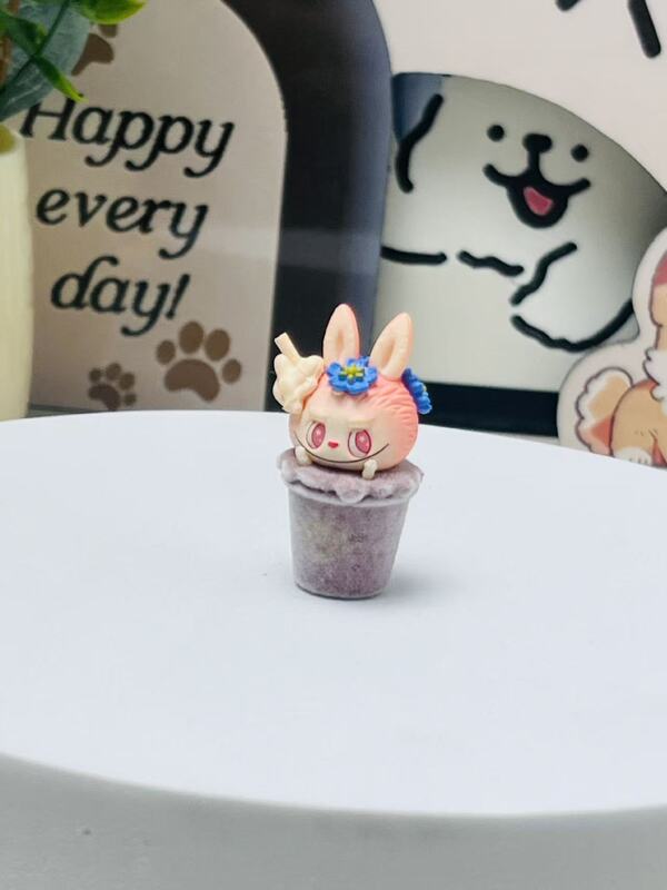 拉布布labubu女孩奶茶杯萌粒手作改娃车载摆件潮玩可爱挂件|undefined