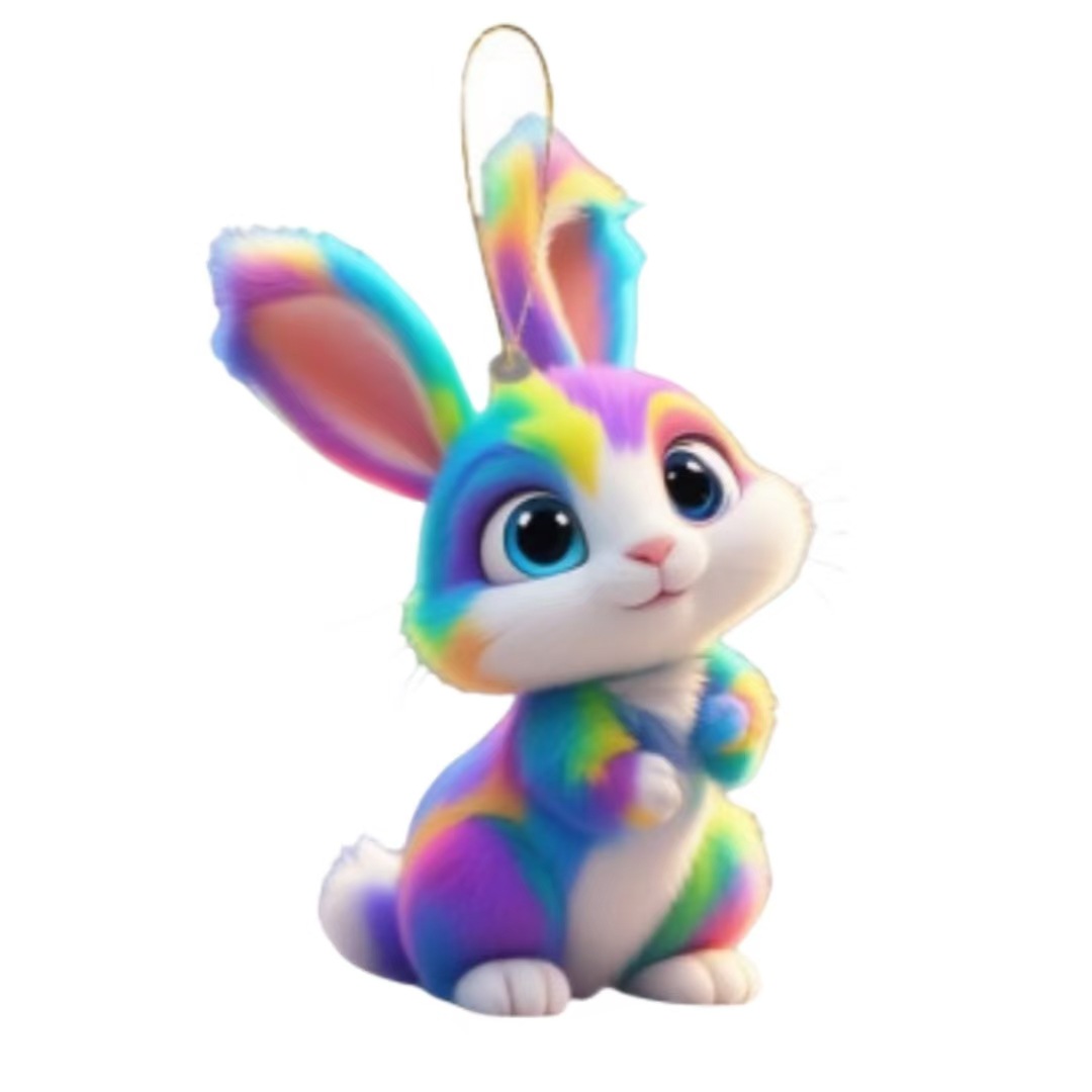 Nuevos productos de Pascua transfronteriza acrílico plano flor Dan lindo conejo colgante de coche Navidad Decoración de Acción de Gracias image 6