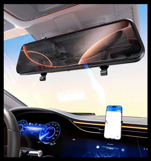 Renwoxing Car Recorder Remote Monitoring New Wireless Streaming Rearview Mirror Front and Rear Navigation
