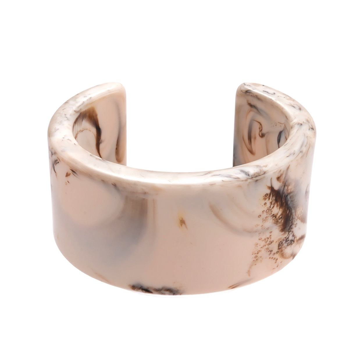 Europa y los Estados Unidos retro resina manchada pulsera de abertura geométrica simple nicho temperamento de alta sensación pulsera joyería de mujer