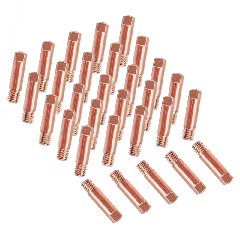 15AK导电嘴MIG气保焊枪配件保护咀导电咀0.8/1.0/1.2导电嘴30PCS