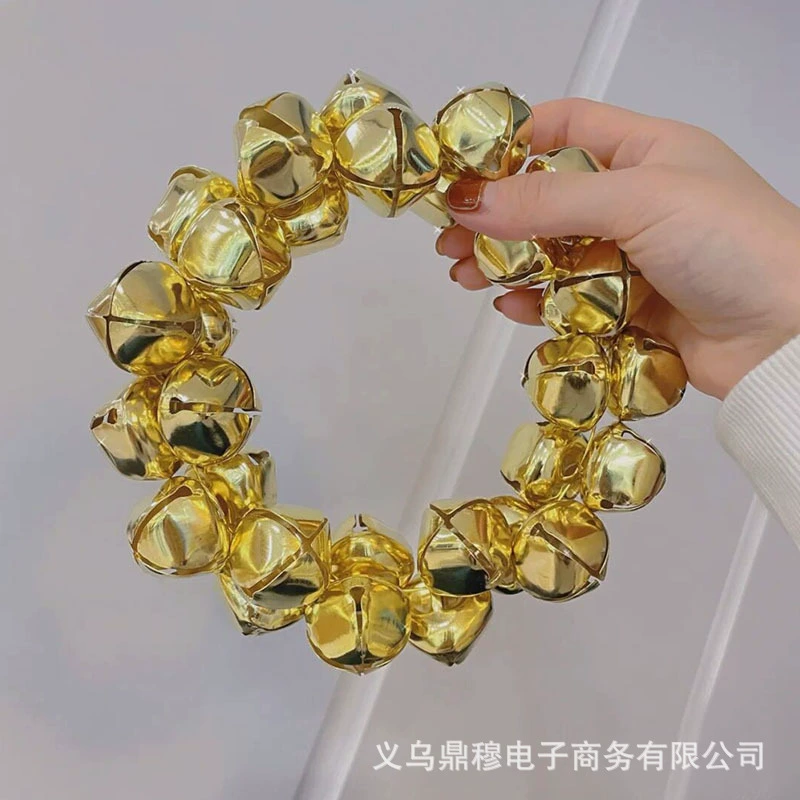 Materials set handmade, small bell, accessory, DIY, 30mm, pet, gold and silver
