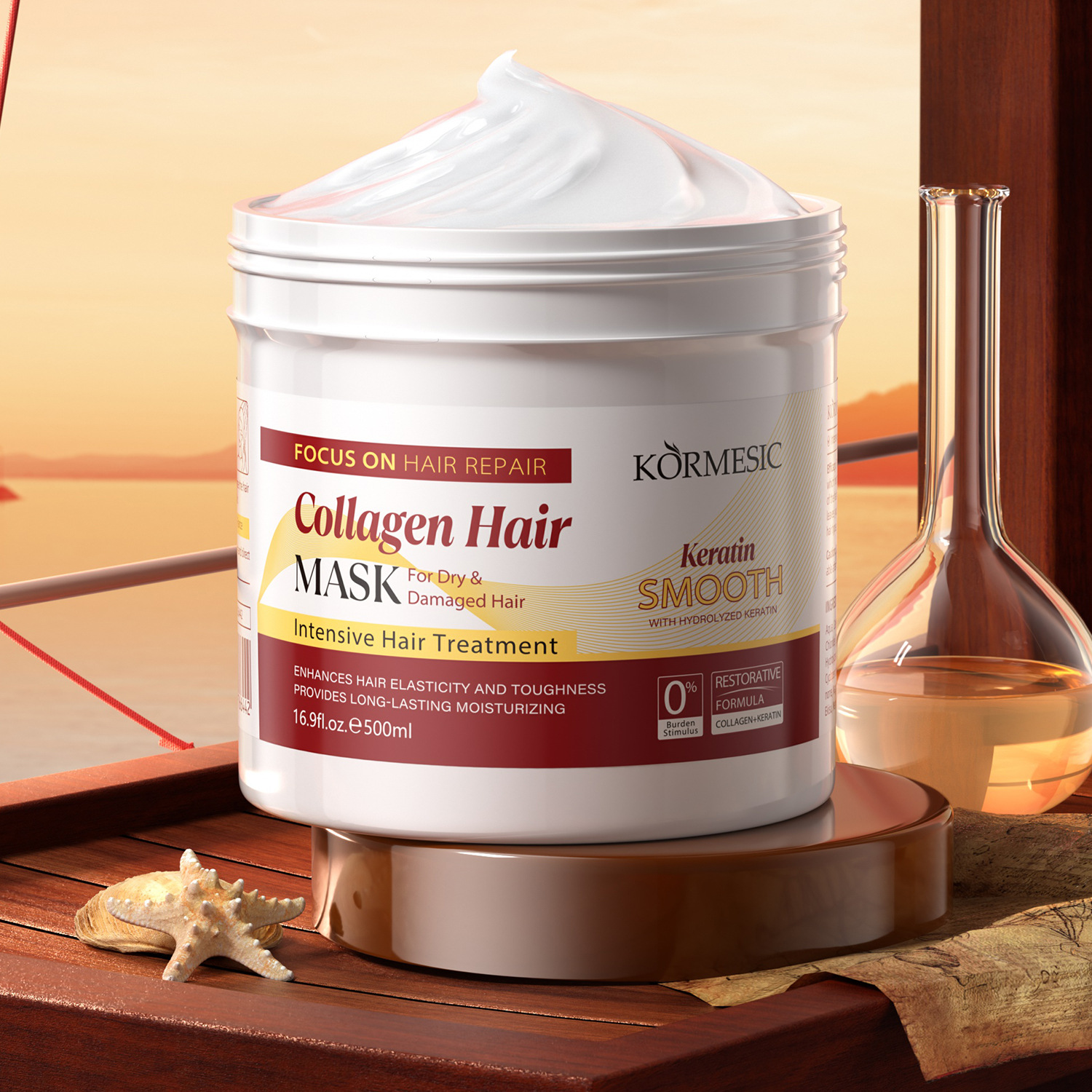 Mascarilla Capilar de Colágeno Nutritiva Suavizante, Nutritivo, Repara el Cabello para Cabello