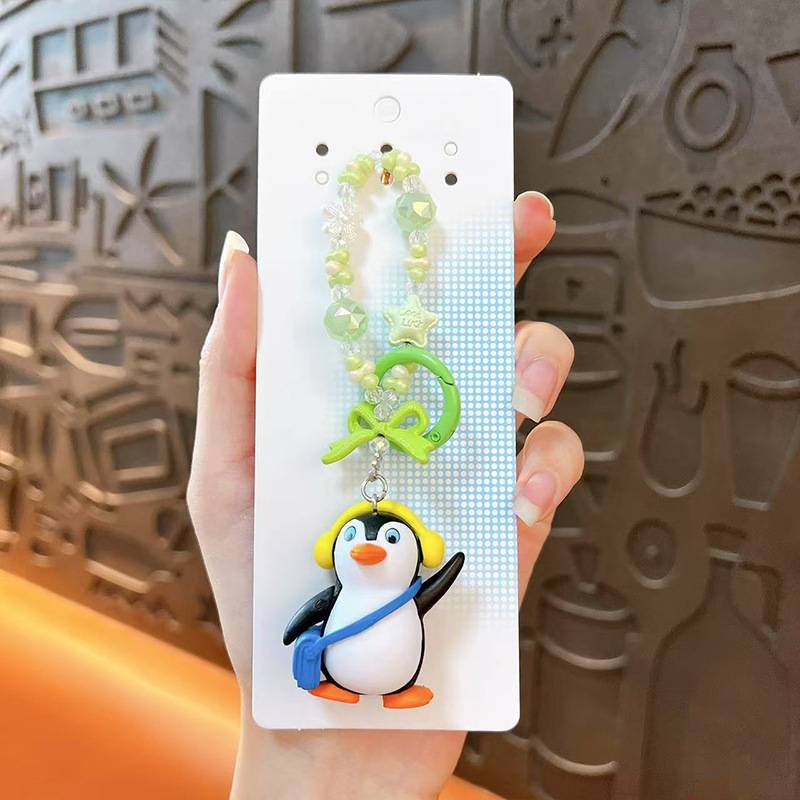 创意可爱企鹅串珠手机链钥匙扣精致包包挂件汽车钥匙链小礼品批发|undefined