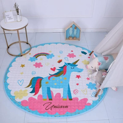 Avtomobil döşəmə paspasları – Kidsren Cartoon Climbing Mat Storage - love-unicorn-15-m-diameter-round-storage-mat