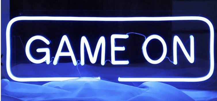 Неоновая светящаяся игровая панель для помещений, светящаяся LED-вывеска (игровая тема)