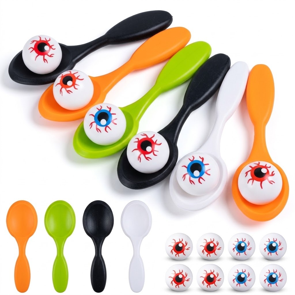 Cross-border balance spoon children's toy for parent-child interaction, Halloween party, outdoor activities, balance running fun toy