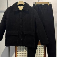 加绒加厚翻领韩版保暖成熟睡衣男士男士男装休闲潮流新款套装高级