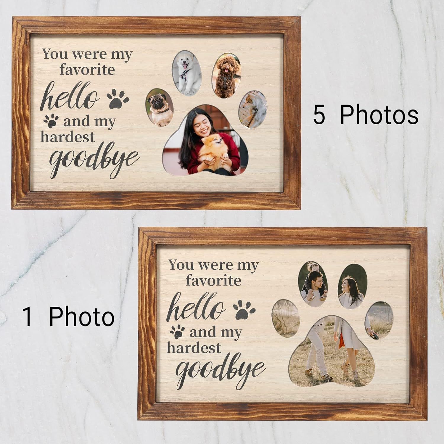 Registro de crecimiento de mascotas de madera marco de fotos conmemorativo decoración redacción creativa conmemorativa bricolaje marco de fotos decoración