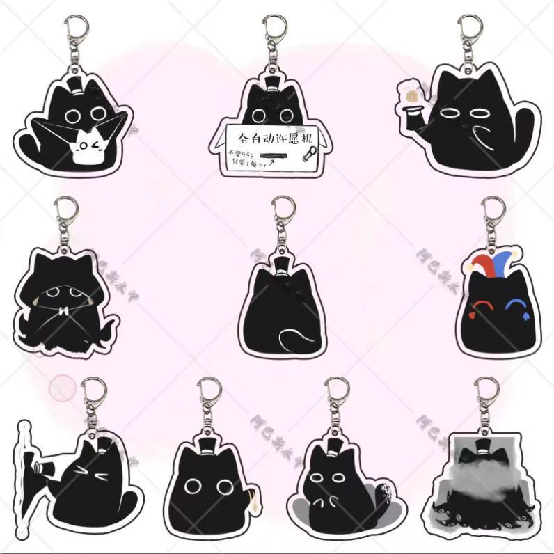 The Master of Mysteries Klein Cat Sequence Acrylic Keychain Novel Peripheral Cartoon School Bag Pendant Bag Accessories
