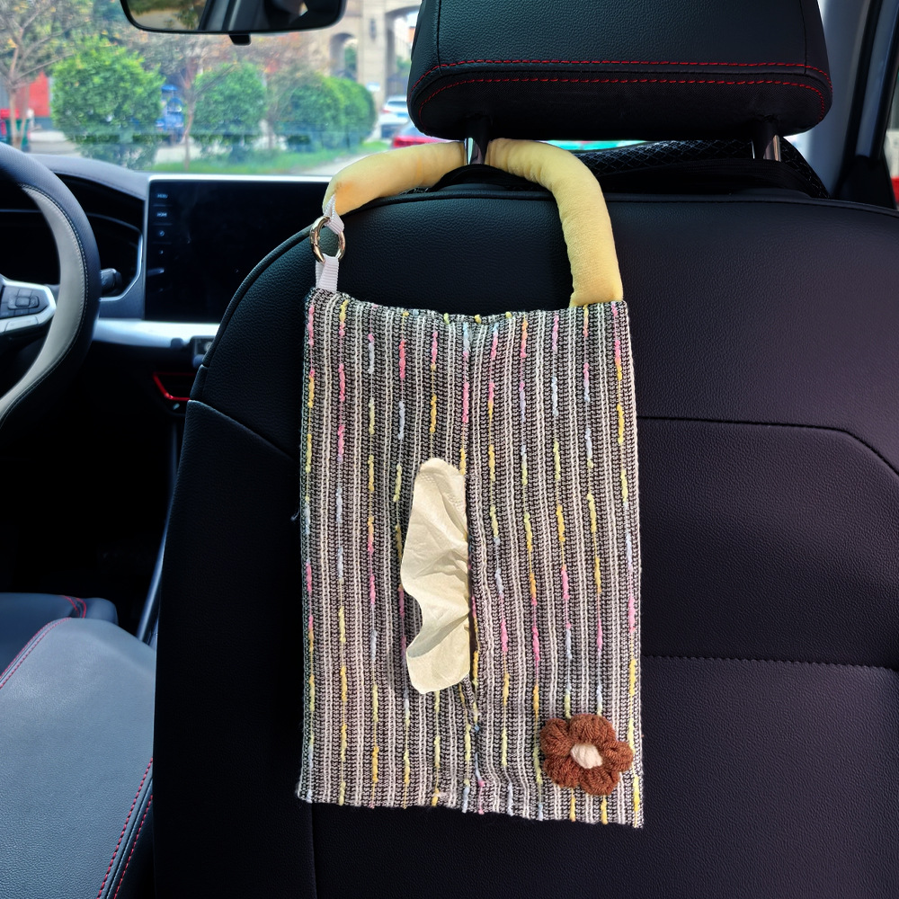 Creativa pequeña tela de viento fragante cargada servilletas caja de servilletas para automóviles colgantes caja de servilletas ajustable servilletas image 9