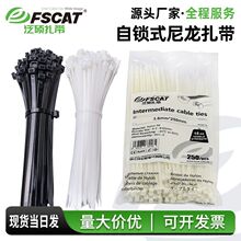 泛硕-25扎带V-2园艺建筑耐磨束线带多规格黑色塑料自锁式尼龙扎带