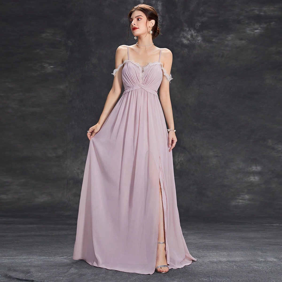 Amazon sling vestido de noche elegante temperamento vestido de baile vestido de fiesta de cumpleaños vestido de fiesta anual vestido de noche