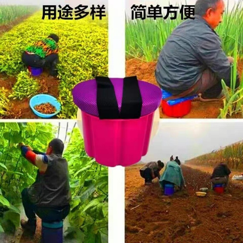 農業用の仕事用スツール移動怠け者が座って仕事をしているトンネルの畑は尻のベンチに縛られている|undefined