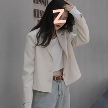 西装外套女2025春秋新款百搭港风气质小西装时尚白色短款长袖外套