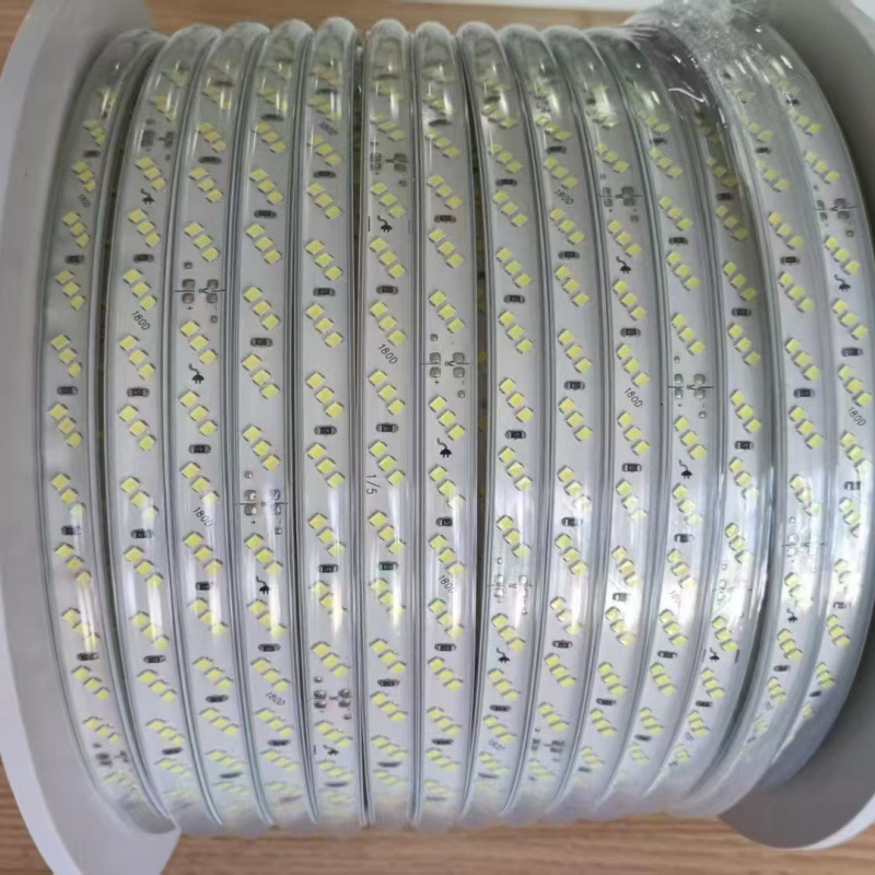 Cinturón de lámpara sin conductor al aire libre correa de lámpara impermeable LED de silicona de alta luminosidad correa de lámpara de manguito 220V PVC impermeable doble fila de alto voltaje