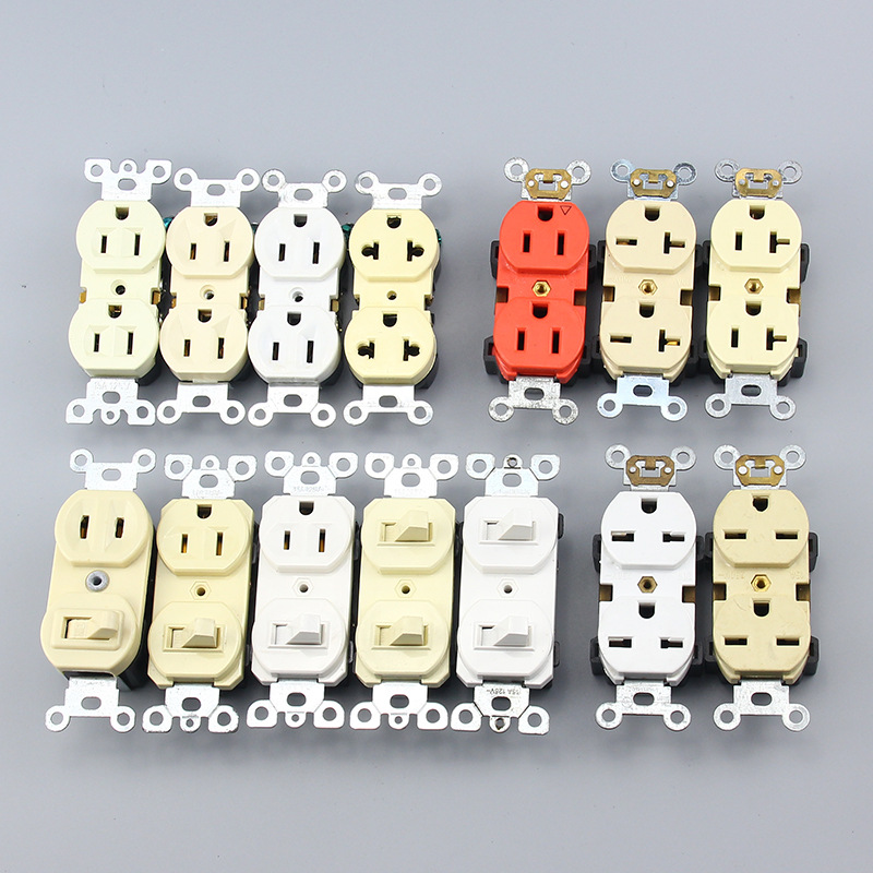 Serie U estándar de América Central y América del Sur 15A / 20A toma de corriente estándar de América del Sur interruptor de pared marfil / blanco