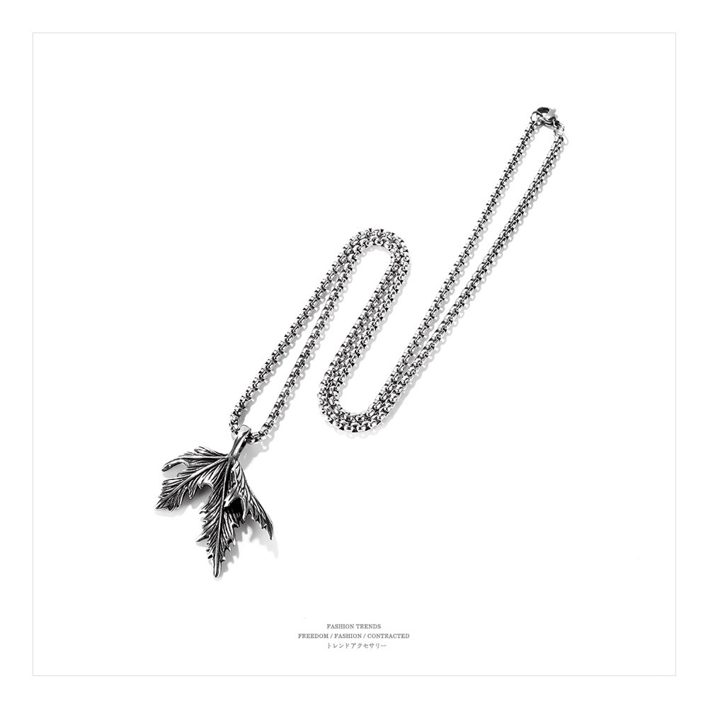 Fashion Maple Leaf Titanium Steel Necklace display picture 9